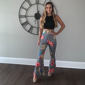 Two piece floral pant set